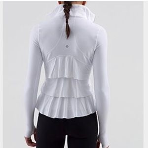Lululemon White Yogi Dance Studio Ruffle Jacket